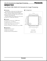 MN6576H datasheet: Low Power 9-Bit CMOS A/D Converter for Image Processing MN6576H