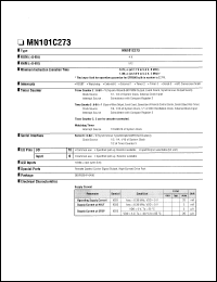 MN101C273 datasheet: 8-bit single chip microcomputer with ROM : 4K (x8-bit), RAM : 512 (x8-bit) MN101C273