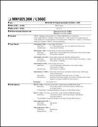 MN102L36K datasheet: 16-bit single chip microcomputer with ROM : 256K (x8-bit), RAM : 10K (x8-bit) MN102L36K