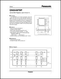 DN8648FBP datasheet: 32-bit Shift Register Latch Driver IC DN8648FBP