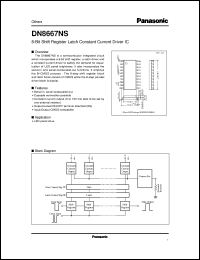DN8667NS datasheet: 8-Bit Shift Register Latch Constant Current Driver IC DN8667NS