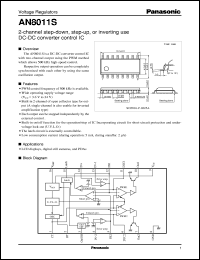 AN8011S datasheet: 2-ch. step-down, step-up, or inverting use DC-DC converter control IC AN8011S