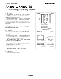 AN8021L datasheet: ICs for AC-DC switching power supply AN8021L