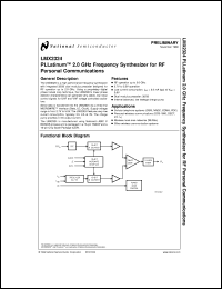LMX2324SLBX datasheet: PLLatinum 2.0 GHz Frequency Synthesizer for RF Personal Communications LMX2324SLBX
