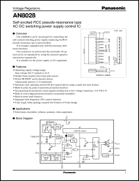 AN8028 datasheet: Self-excited RCC pseudo-resonance type AC-DC switching power supply control IC AN8028