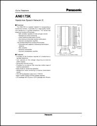 AN6175K datasheet: Hands-free Speech Network IC AN6175K