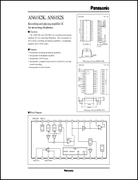 AN6182S datasheet: Recording and playing amplifier IC for answering telephones AN6182S