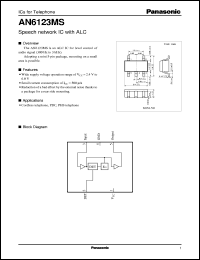 AN6123MS datasheet: Speech network IC with ALC AN6123MS