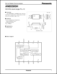 AN8539SH datasheet: 300 MHz-band single PLL IC AN8539SH