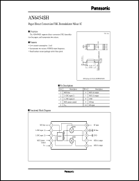 AN6454SH datasheet: Pager Direct Conversion FSK Demodulator Mixer IC AN6454SH