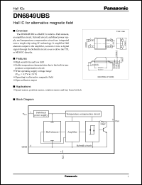 DN6849UBS datasheet: Hall IC (Alternating magnetic field operation) DN6849UBS
