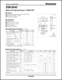 2SK3042 datasheet: Silicon N-Channel Power F-MOS FET 2SK3042