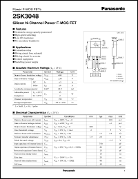 2SK3048 datasheet: Silicon N-Channel Power F-MOS FET 2SK3048
