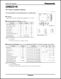 UN0231N datasheet: RF Power Amplifier Module UN0231N