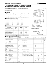 UNR2222 datasheet: Silicon NPN epitaxial planer transistor with biult-in resistor UNR2222