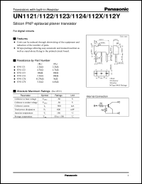 UNR112Y datasheet: Silicon PNP epitaxial planer transistor with biult-in resistor UNR112Y