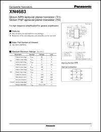 XN04683 datasheet: NPN epitaxial planer transistor (Tr1) PNP epitaxial planer transistor (Tr2) XN04683