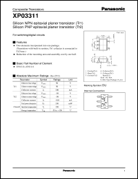 XP03311 datasheet: NPN epitaxial planer transistor (Tr1) PNP epitaxial planer transistor (Tr2) XP03311