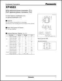 XP04683 datasheet: NPN epitaxial planer transistor (Tr1) PNP epitaxial planer transistor (Tr2) XP04683