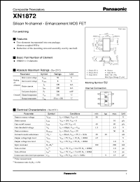 XN01872 datasheet: Silicon N-channel · Enhancement MOS FET XN01872