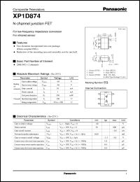 XP0D874 datasheet: Silicon N-channel junction FET XP0D874