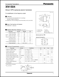 XN01504 datasheet: Silicon NPN epitaxial planer transistor XN01504