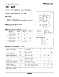 XN01531 datasheet: Silicon NPN epitaxial planer transistor XN01531