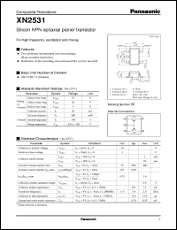 XN02531 datasheet: Silicon NPN epitaxial planer transistor XN02531