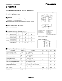 XN04213 datasheet: Silicon NPN epitaxial planer transistor XN04213