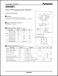 XN04501 datasheet: Silicon NPN epitaxial planer transistor XN04501