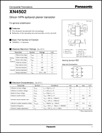 XN04502 datasheet: Silicon NPN epitaxial planer transistor XN04502
