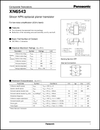 XN06543 datasheet: Silicon NPN epitaxial planer transistor XN06543