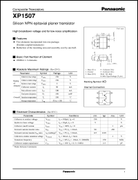 XP01507 datasheet: Silicon NPN epitaxial planer transistor XP01507