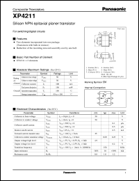 XP04211 datasheet: Silicon NPN epitaxial planer transistor XP04211