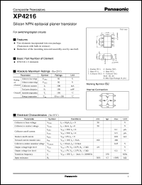 XP04216 datasheet: Silicon NPN epitaxial planer transistor XP04216