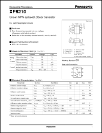 XP06210 datasheet: Silicon NPN epitaxial planer transistor XP06210