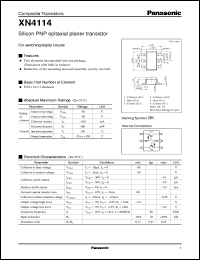 XN04114 datasheet: Silicon PNP epitaxial planer transistor XN04114
