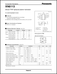 XN06113 datasheet: Silicon PNP epitaxial planer transistor XN06113