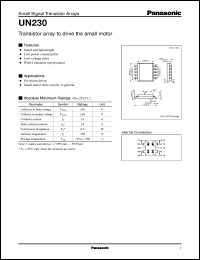 UNA0230 datasheet: Transistor array to drive the small motor UNA0230