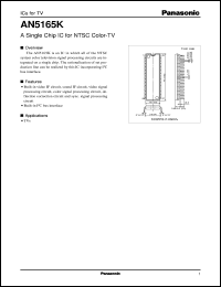 AN5165K datasheet: A Single Chip IC for NTSC Color-TV AN5165K