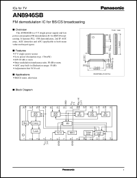 AN8946SB datasheet: FM demodulation IC for BS/CS broadcasting AN8946SB