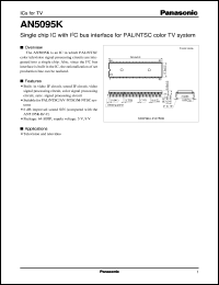 AN5095K datasheet: Single chip IC with I 2 C bus Interface for PAL/NTSC color TV system AN5095K