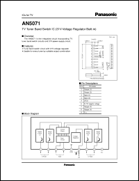 AN5071 datasheet: TV Tuner Band-Switch IC (31V-Voltage Regulator Built-in) AN5071