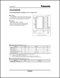 AN3389SB datasheet: 4-Head VCR Recording/Playback Amplifier IC AN3389SB