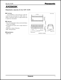 AN3969K datasheet: Electronic volume IC for HiFi VCR AN3969K