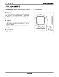 AN3664NFB datasheet: Single chip audio signal processing IC for HiFi VCR AN3664NFB