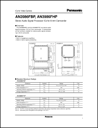 AN3986FBP datasheet: Stereo Audio Signal Processor ICs for 8-mm Camcorder AN3986FBP