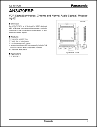 AN3479FBP datasheet: VCR Signal(Luminance, Chroma and Normal Audio Signals) Process-ing IC AN3479FBP