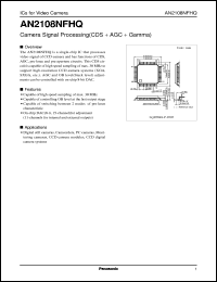 AN2108NFHQ datasheet: Camera Signal Processing(CDS + AGC + Gamma) AN2108NFHQ