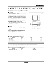 AN2145NFHP datasheet: Color Encoder IC (NTSC/PAL) for CCD Video Camera AN2145NFHP